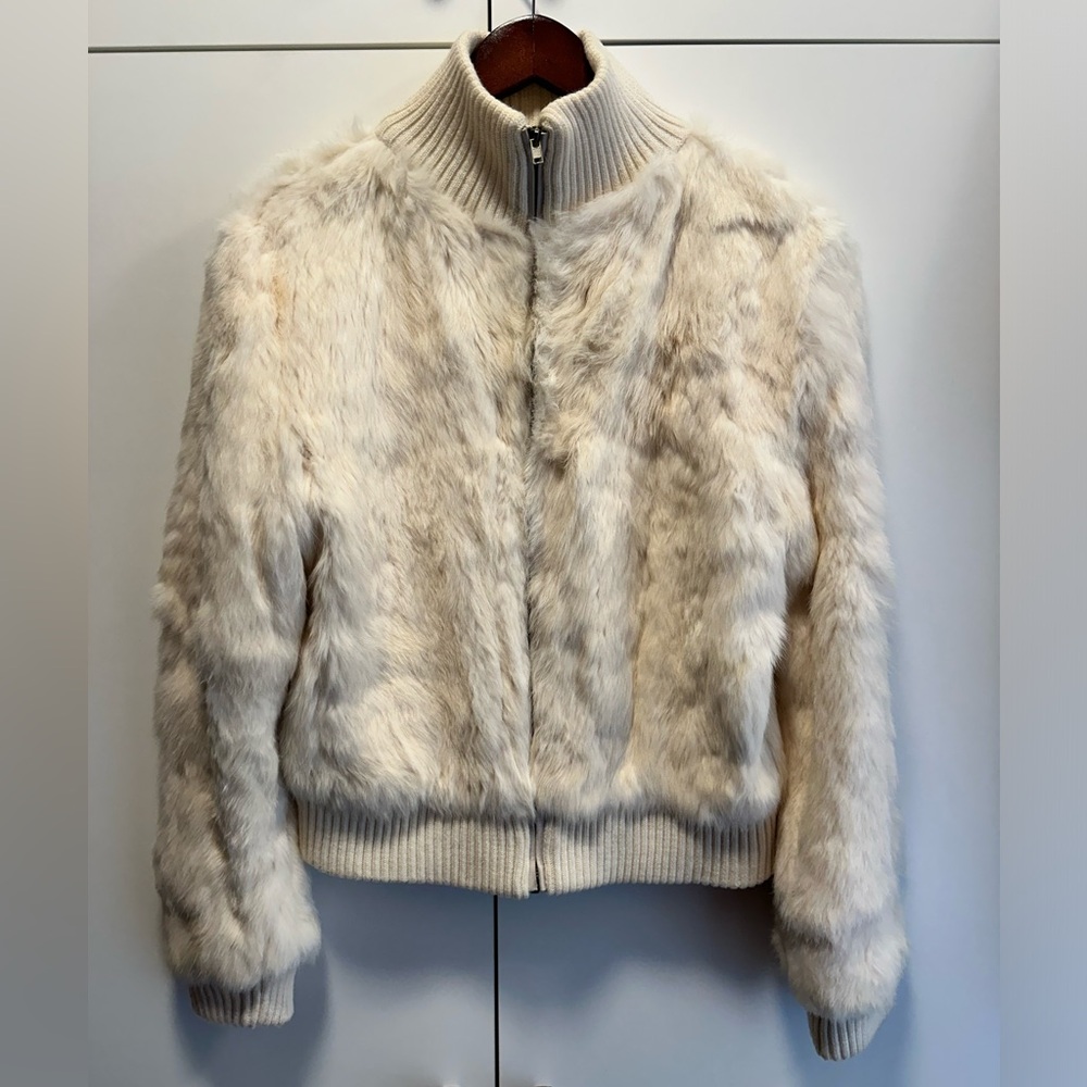 Shine New York 100% Rabbit Fur Jacket Coat - Size M